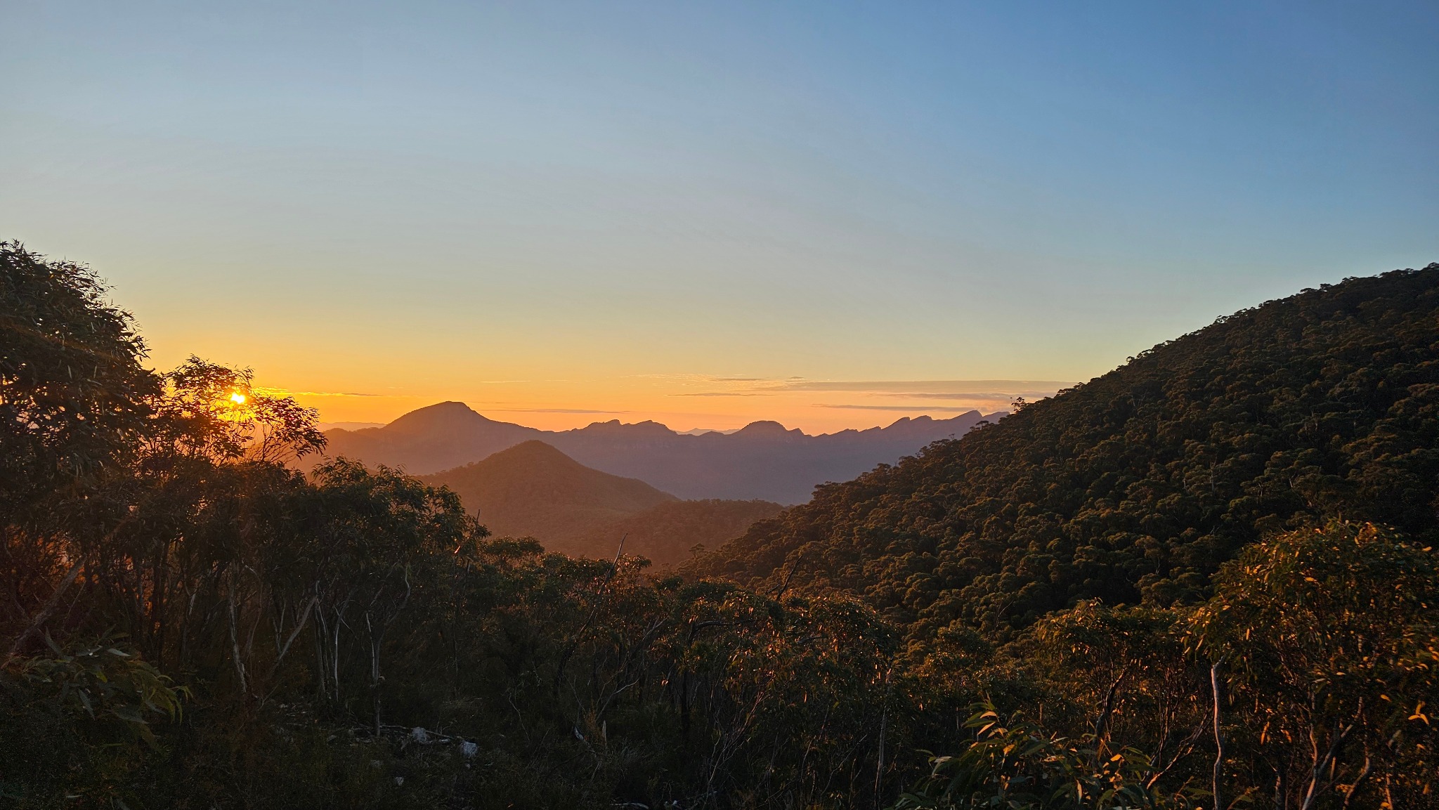 Mountain landscape at sunset